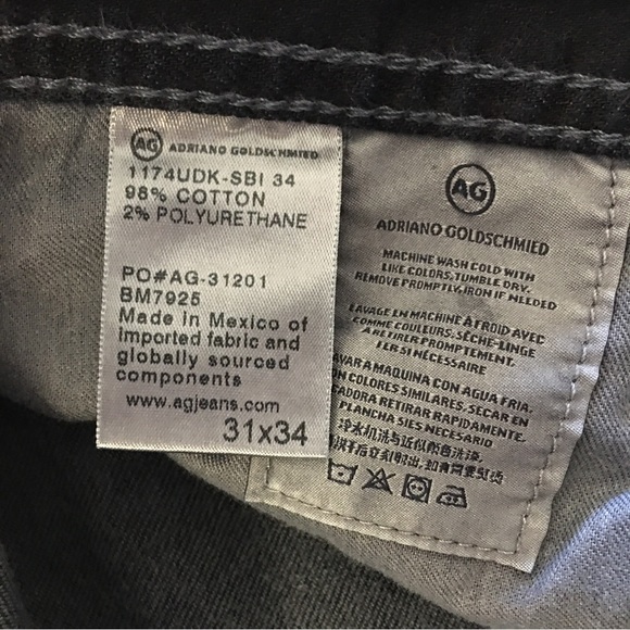 AG Adriano Goldschmied The Graduate Tailored Leg Black Jeans 31/31 - Picture 5 of 8